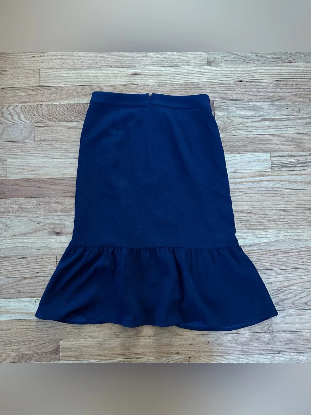 Boden Navy Faux Wrap Ruffle Hem Pencil Skirt Size 4